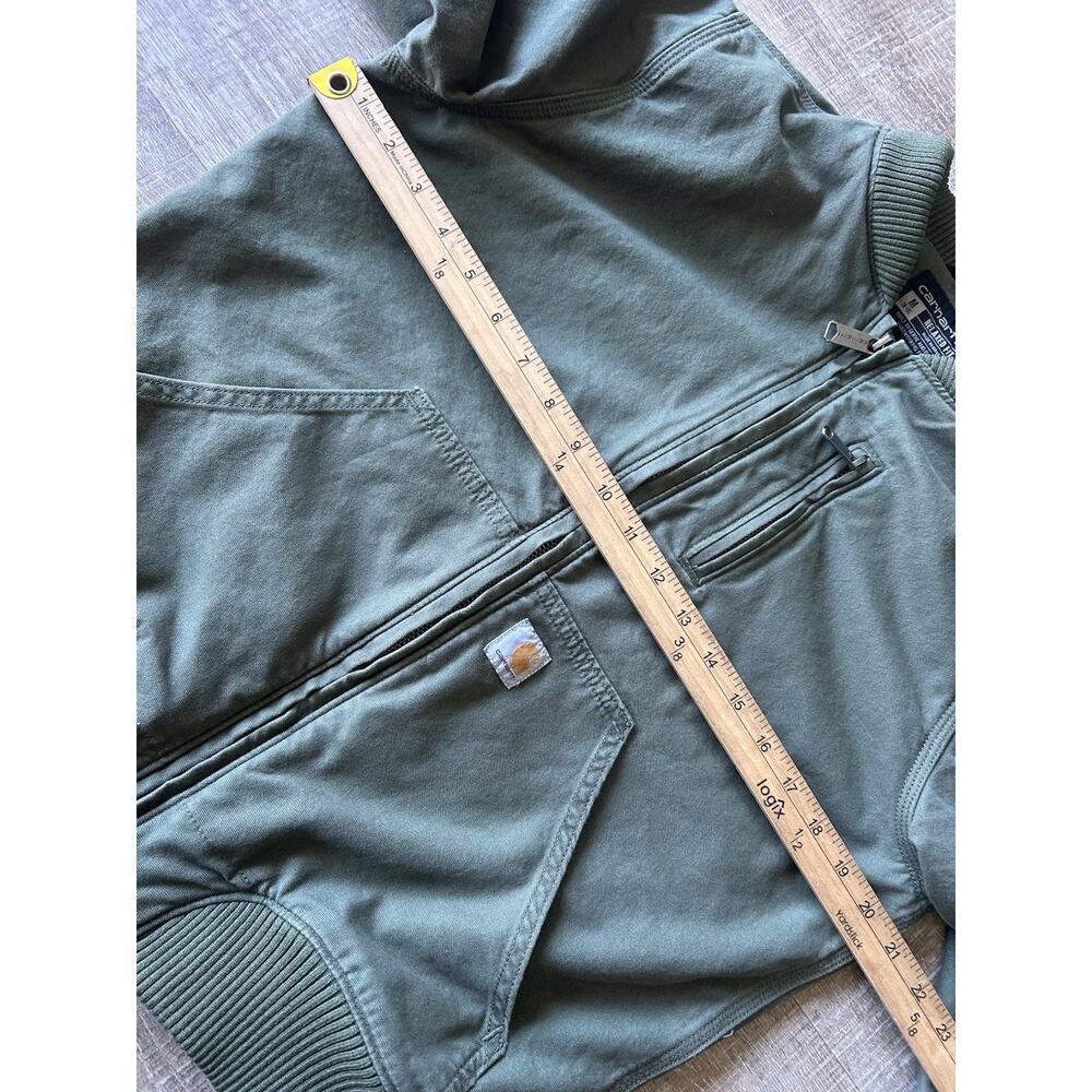 Carhartt Crawford Bomber Jacket Womens M Green Canvas Relaxed Fit OJ2524-W - Picture 6 of 16
